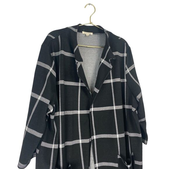 Don't Stop Believing Womans Open Front‎ Black White Cardigan Size 2X 0134 - Picture 4 of 7